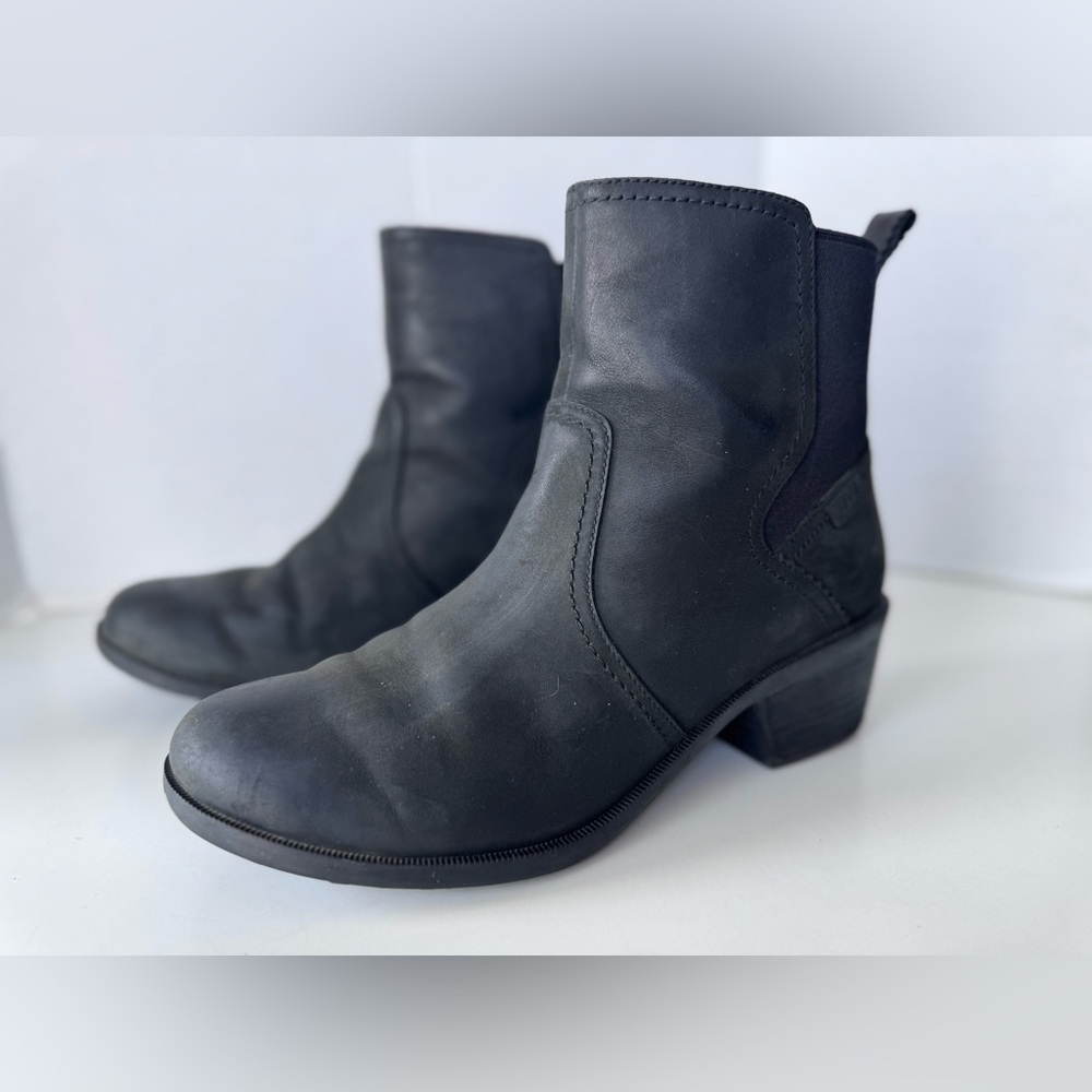 TEVA Anaya Black Leather Suede Chelsea Boots Shoes Women’s Size 11 - Picture 5 of 10